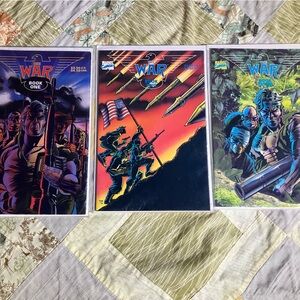 Lot Of Three Vintage Marvel Comic Books The War 1989 Part 1, Part 2, Part 3
